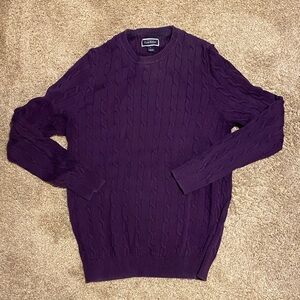 Club Room Men's Cable Knit Sweater in Deep Purple